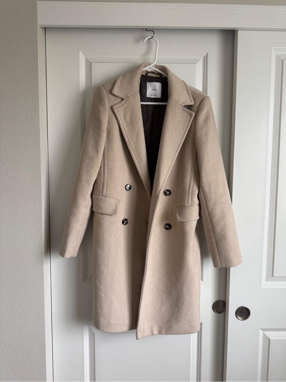 Mango Pea Coat Double-Breasted Wool Blend